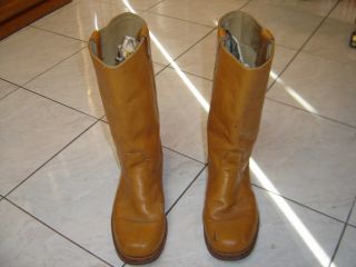 Camel Saddle Color Leather Boots Mens 10