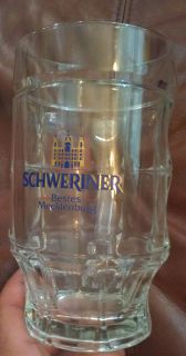 Schweriner Bestes Mecklenburg Beer Stein Mug Glass 6 Tall Cup Germany