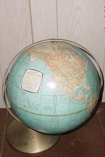 Rand McNally Vintage Quality World Globe with Metal Stand