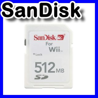 SanDisk Gaming SD Card for Nintendo Wii System 512 MB Memory Card Free