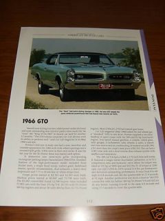 1966 Pontiac GTO Specs Info Photo 66 389 LeMans Tempest
