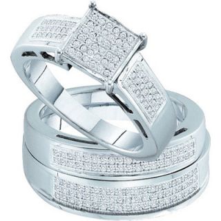 Ladies Mens Diamond Rings Set Wedding Engagement Gold