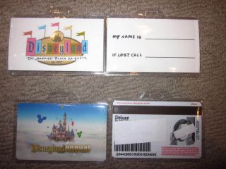 Disneyland Disney World Annual Pass Park Hopper Ticket holder lanyard
