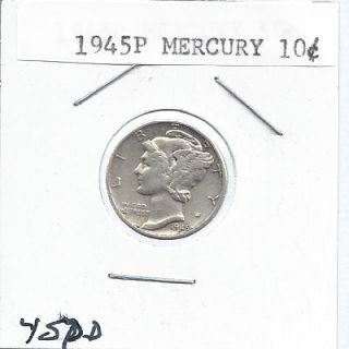 1945 P Mercury Dime Silver Circulated 