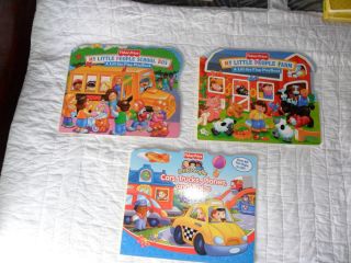 LOT of 3 Fisher Price KIDS BOOKS Little People LIFT THE FLAP Farm Cars