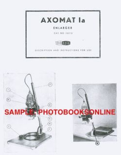 Meopta Axomat IA Enlarger Instruction Manual