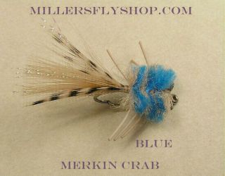 Merkin Permit Crab Blue 4 Saltwater Flies Bonefish
