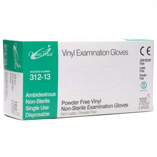 Vinyl Powder Free Medical Exam Gloves Large 100 Box