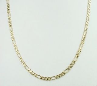 18K Gold GF Stuning Mens Figaro Chain Necklace 24x 3mm