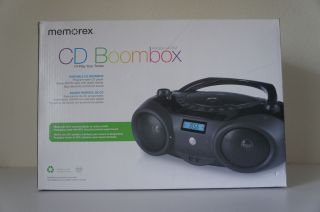 Memorex Portable CD CD R RW Boombox w AM FM Radio BassBoost Black SEE