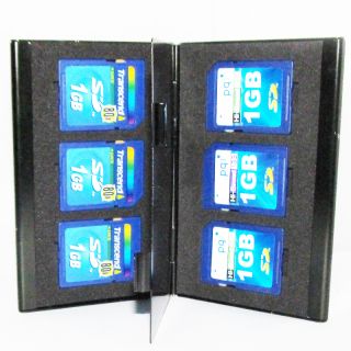 Box Portable 6 in 1 Memory Card Case SD SDHC MMC Card Cases