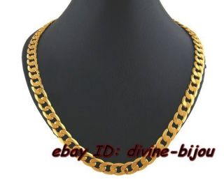 Mens Gold Plated Cuban Link Necklace 20X7MM