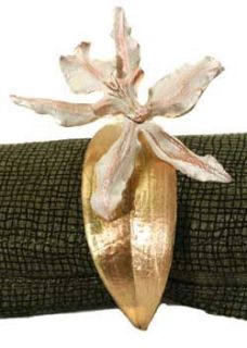 Orchid Napkin Rings by Michael Michaud Table Art