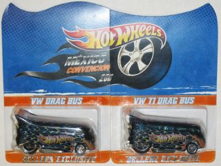 Hot Wheels 2011 Mexico Convention VW Drag Bus T1 Black Set Only 50