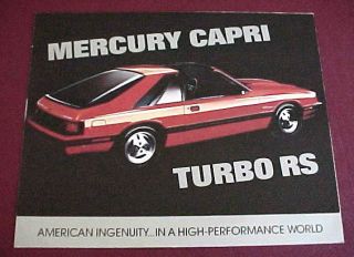 1983 Mercury Capri Turbo RS Brochure Dealer Use Only