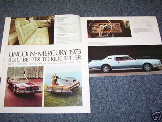1973 Lincoln Mercury Capri 32 P Brochure Catalog