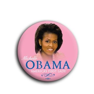 Michelle Obama Americas First Lady Pink Button Democrat Barack Obama