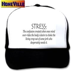 Mesh Ball Cap Hat Stress Definition Funny