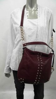 Michael Kors Uptown Astor Large Removable Strap Hobo Burgundy Handbag
