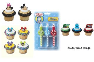 Cars McQueen Thomas Train Mickey Mouse Cupcake Rings Cake Candle U