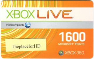 1600 Microsoft Points 1600 Point Card Xbox Live