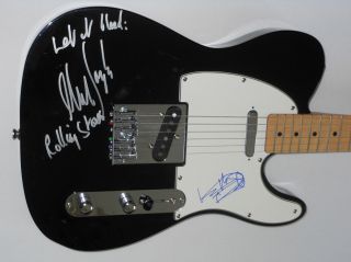 KEITH RICHARDS & MICK TAYLOR Signed Autographed FENDER GUITAR ROLLING