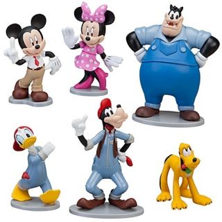 Disney Mickeys Car Wash Figure Play Set 6 PC Minnie Mouse Donald