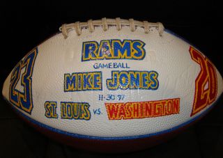 Mike Jones The Tackle Game Used St Louis Rams Presentation Football 11