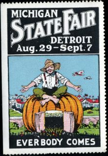 Michigan State Fair Fabulous Advertising Poster Stamp