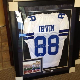 Michael Irvin Autographed Framed Jersey Dallas Cowboys HOF
