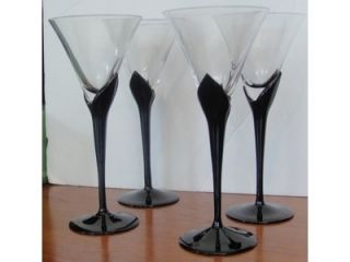 Set of 4 Mikasa Vogue Onyx Wine Glasses