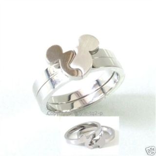 Pick U R Size Stainless Steel Mickey Mouse Puzzle Ring