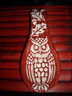 Handmade Ceramic Brown Owl Spoon Rest