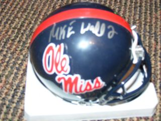Mike Wallace Autographed Mini Ole Miss Helmet Steelers