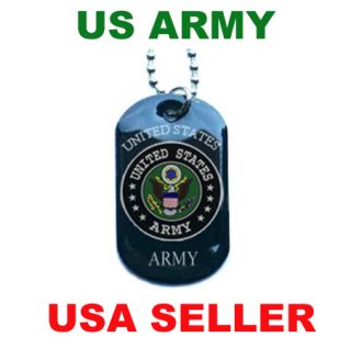 United States US Army Necklace Armed Forces Military Dog Tag Pendant