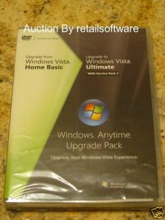 Microsoft Windows Anytime Upgrade Vista Home Basic to Vista Ultimate