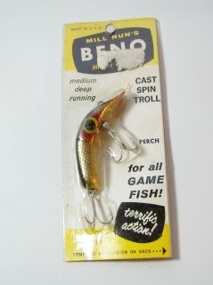 Mill Runs Beno Perch 2 1 2 Vintage Fishing Lure Tackle Box Find NIP