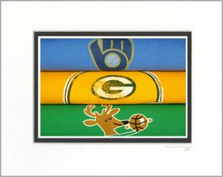 Milwaukee Brewers Bucks Green Bay Packers Vintage Retro T Shirt Art
