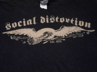 Distortion Est 79 L T Shirt Black Giant Mike Ness Vintage Look