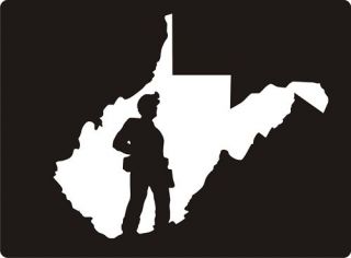 White WV West Virginia State Coal Miner Decal Sticker REALLY FAST FREE