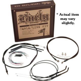 Burly 16 Ape Hangers Handlebar Cable & Wire Kit for 2007 2012 Harley
