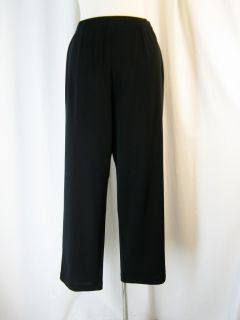 Ming Wang Classic Black Knit Crop Pants Sz M