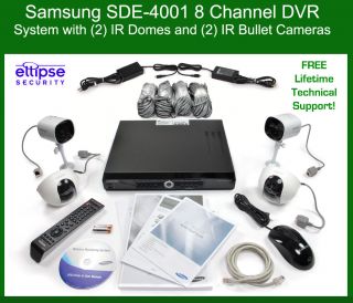 Samsung SDE 4001 8 Channel DVR Security System with 4 Cameras, Night