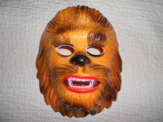 1977 Chewbacca Star Wars Halloween Mask 20th Century Fox Film Corp