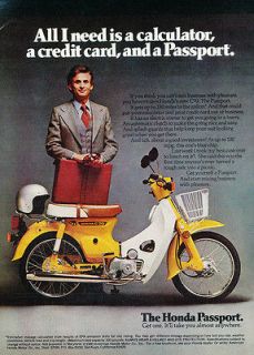 1980 Honda C70 Passport Scooter bike   Classic Vintage Advertisement