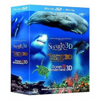 Trilogy Dolphins & Whales/Sharks/ O​cean Wonderland (Blu ray 3D/2D