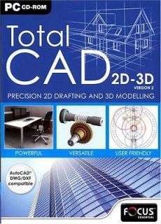 TOTAL CAD 2D 3D VERSION 2 PC NEW/SEALED XP/VISTA/7
