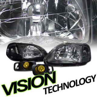 +Yel low Lens Fog Lights 1999 2000 Civic 2D/3D/4D (Fits Honda Civic