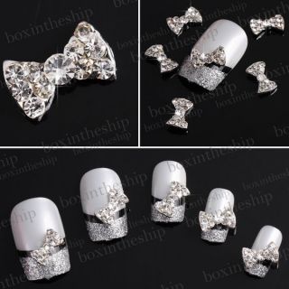 10x 3D Alloy Butterfly Bow Tie Glitters Slices For Nail Art Tips DIY