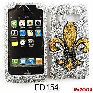 FOR HTC SURROUND 7 WINDOWS PHONE CRYSTAL DIAMOND GOLD BADGE CASE COVER